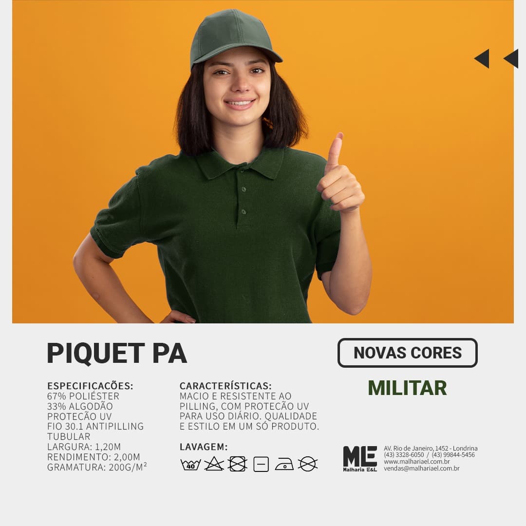 Piquet PA ou Piquet PV: qual escolher para a sua polo?