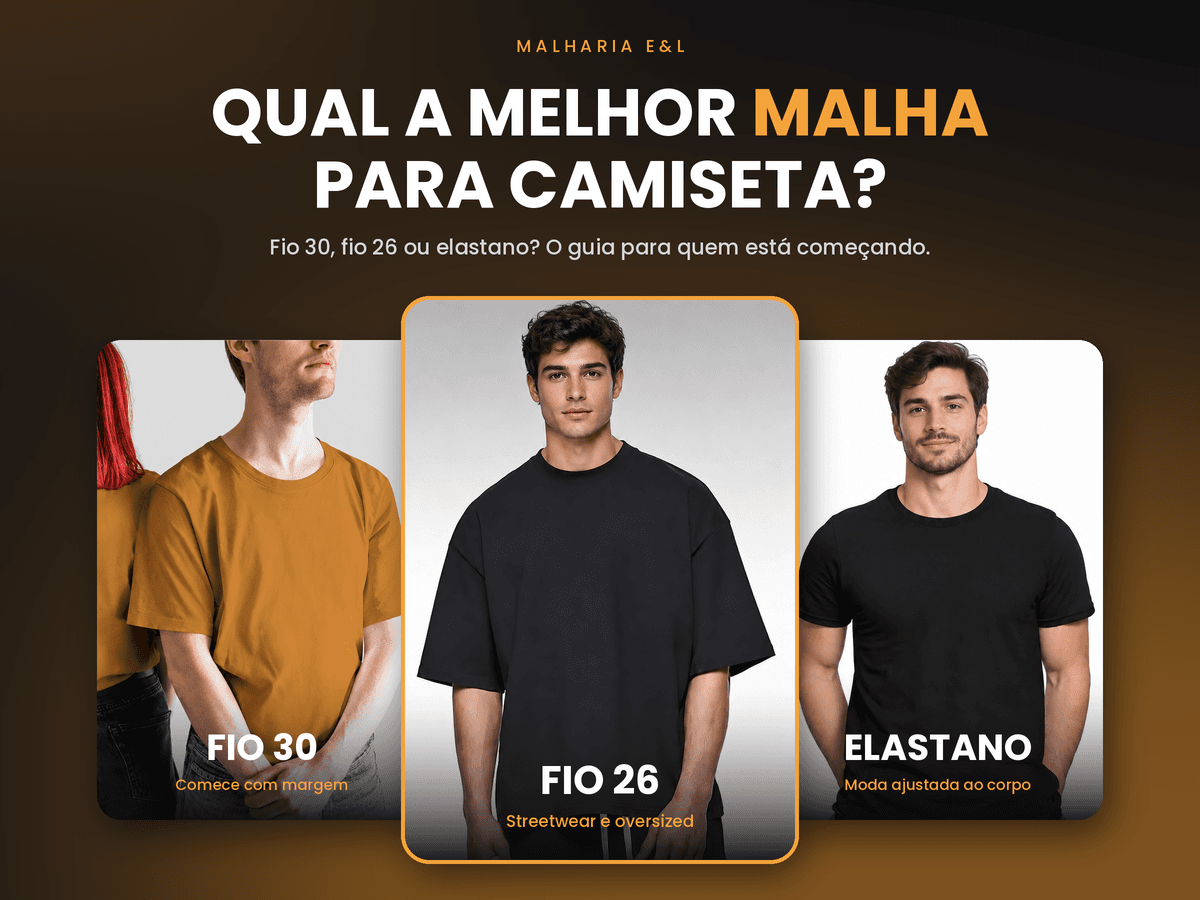 Melhor malha para camiseta de algodão: fio 30 penteado, fio 26 ou penteada com elastano? O guia para quem está começando